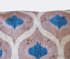 Les-Ottomans Silk velvet cushion, taupe, beige and blue MULTICOLOUR OTTO20SIL696MUL