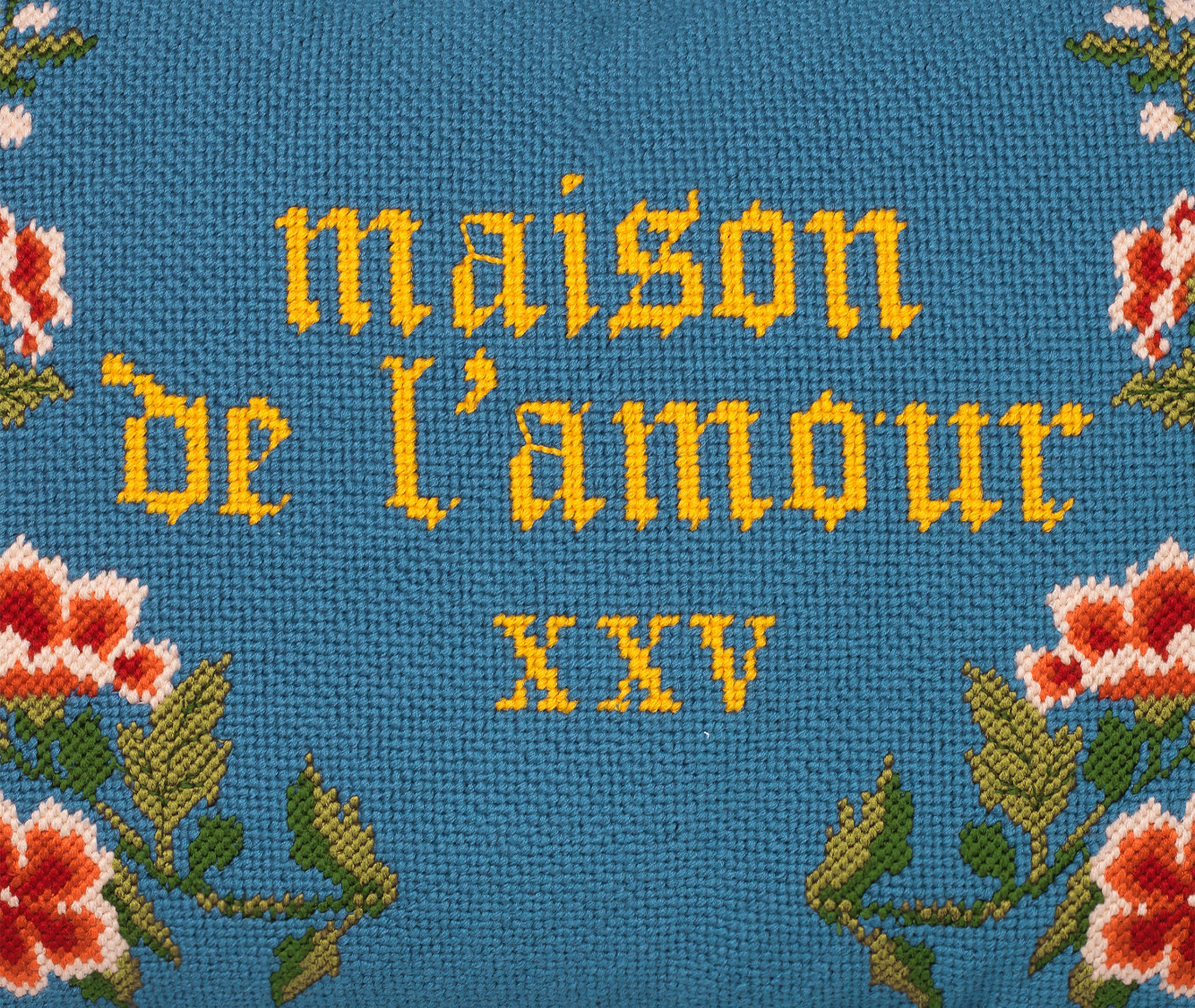 Maison De L'Amour' needlepoint cushion by Gucci | Cushions | FRANKBROS
