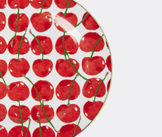 La DoubleJ 'Cherries Avorio' dessert plate, set of two IVORY LADJ22DES635MUL