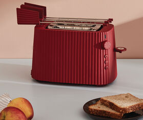 Alessi 'Pliss&eacute;' toaster racks, red RED ALES21PLI704RED
