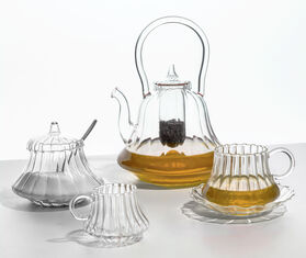 Ichendorf Milano 'Folk Optic' teapot, clear TRANSPARENT ICMI26FOL935TRA