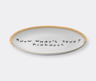 Bitossi Home 'Know What's Sexy? Kindness' side plate, white, black and gold MULTICOLOUR BIHO26PLA164MUL
