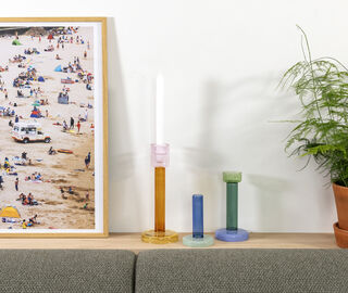 &amp;k Amsterdam 'Bole' candleholder, large, blue and green MULTICOLOUR AMST25BOL262MUL