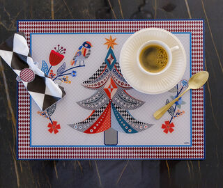 VESTA 'Christmas Tree' placemat, set of two, red RED VEST26SET807RED