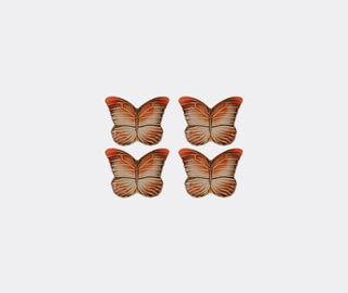 Bordallo Pinheiro 'Cloudy Butterflies' bread and butter plate, set of four, pink MULTICOLOUR BOPI23CLO529MUL