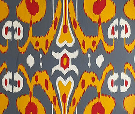 Les-Ottomans Hand painted iron tray, grey and yellow MULTICOLOUR OTTO22HAN080MUL