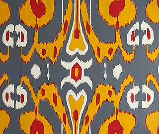 Les-Ottomans Hand painted iron tray, grey and yellow MULTICOLOUR OTTO22HAN080MUL