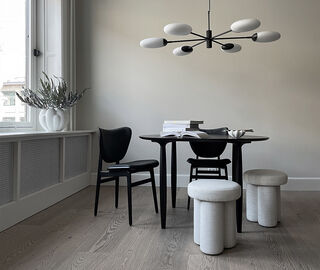 101 Copenhagen 'Big Foot' stool, linen WHITE COPH22BIG764WHI