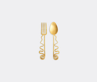 L'Objet 'Spirale' serving set, two pieces, gold GOLD LOBJ25SPI076GOL