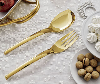 Sambonet 'Living' spoon and fork, set of two, gold GOLD SAMB22LIV066GOL