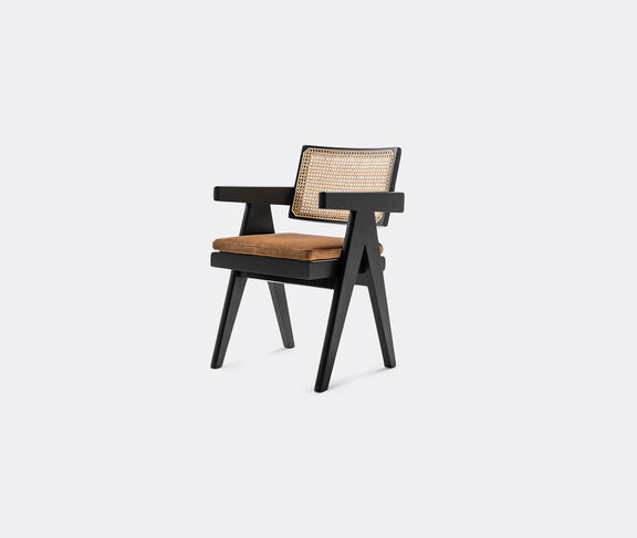 Cassina 'Capitol Complex' chair with arms and Vienna straw seat Beige and black ${masterID}