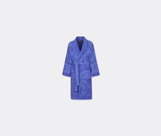 Dolce&amp;Gabbana Casa Jacquard bathrobe with D&amp;G logo, blue BLUE DGCA25BLU650BLU