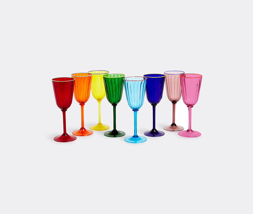 La DoubleJ 'Rainbow' wine glasses, set of eight  LADJ20WIN458MUL