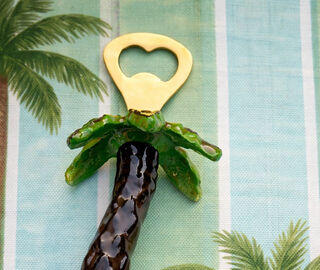 Les-Ottomans 'Palm' bottle opener, brown and green MULTICOLOUR OTTO26BOT645MUL