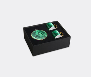 L'Objet 'Malachite' espresso cup and saucer, set of two, green MULTICOLOUR LOBJ24MAL089GRN