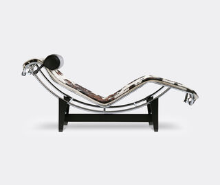 Cassina '4 Chaise longue &agrave; reglage continu', black and white hairyskin MULTICOLOUR CASS21CHA541BRW