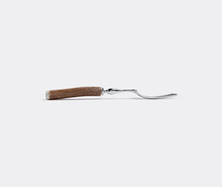 Lorenzi Milano Stag antler carving set SILVER CEMI15CAR184BRW