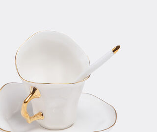 Seletti 'Meltdown' coffee cup, saucer and spoon, set of two MULTICOLOUR SELE24COF320MUL