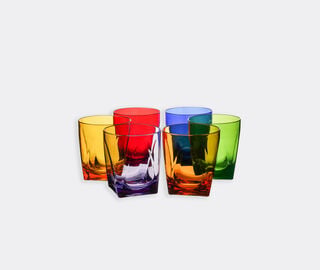 VESTA 'Short' tumbler glass, set of six, multicolor MULTICOLOUR VEST25SET196MUL