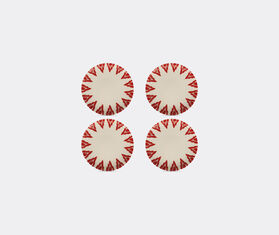 Les-Ottomans 'Uzbek' dinner plate, set of four RED OTTO21SET733RED