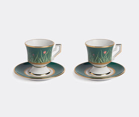 La DoubleJ Espresso cup and saucer, set of two MULTICOLOUR LADJ19ESP886GRN