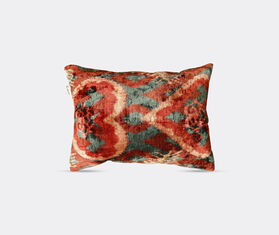 Les-Ottomans Silk velvet cushion, red, blue and pink MULTICOLOUR OTTO25SIL190MUL