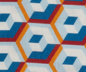 La DoubleJ 'Cubi Blu' large napkins, set of two MULTICOLOUR LADJ22LAR351MUL