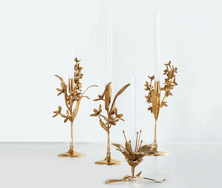 POLSPOTTEN 'Lilly' candle holder GOLD POLS22CAN386GOL