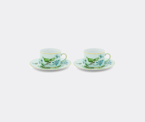 Aquazzura Casa 'Secret Garden' teacup and saucer, set of two green AQUA23SEC377GRN