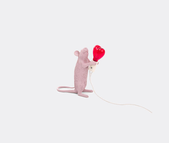 Seletti 'Mouse Valentine's Day' lamp, UK and USB plug PINK SELE21MOU203PIN