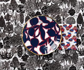 La DoubleJ 'Oppio' dessert plates, set of two MULTICOLOUR LADJ17OPP914MUL