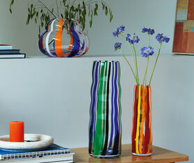 LSA International &#39;Folk&#39; vase, orange, red and yellow MULTICOLOUR LSAI23FOL891MUL