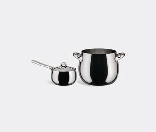 Alessi 'Mami' cookware set, seven pieces SILVER ALES22MAM668SIL