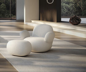 101 Copenhagen &#39;Toe&#39; ottoman, boucl&eacute; WHITE COPH25TOE977WHI