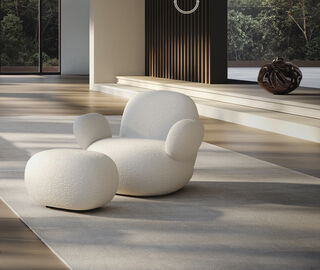 101 Copenhagen 'Toe' ottoman, boucl&eacute; IVORY COPH25TOE977WHI