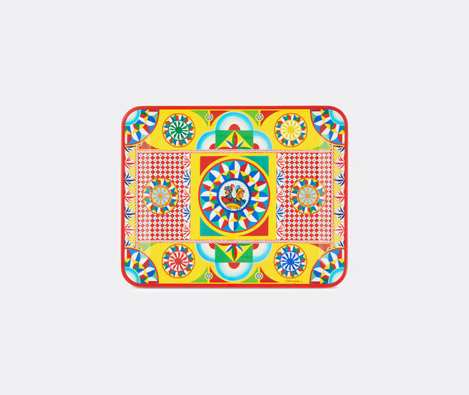 Dolce&Gabbana Casa 'Carretto Siciliano' square wooden tray, medium MULTICOLOUR DGCA22WOO773MUL