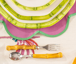 Les-Ottomans 'Bamboo' serving set MULTICOLOUR OTTO24SET877MUL