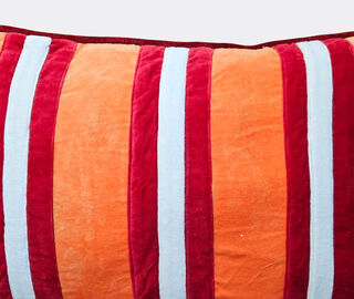Les-Ottomans Striped velvet cushion, orange MULTICOLOUR OTTO25VEL299ORA