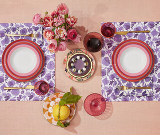 La DoubleJ 'Rainbow Pink' dinner plate, set of two PINK LADJ24DIN907PIN