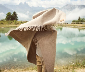 Innata 'Essential Plaid' blanket, nude BEIGE INNA19PLA270BEI