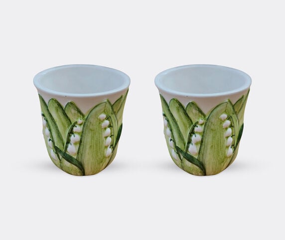 Les-Ottomans 'Lily of the Valley' ceramic tumbler, set of two, green and white MULTICOLOUR OTTO26LIL451MUL