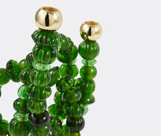 POLSPOTTEN 'Beads' candle holder, dark green GREEN POLS25CAN539GRN
