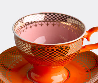 POLSPOTTEN 'Grandma' espresso cup and saucer, set of four MULTICOLOUR POLS22ESP611MUL