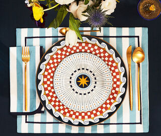 La DoubleJ 'Riviera Celeste' placemat, set of two, multicolor LIGHT BLUE LADJ24RIV373MUL