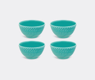 Bordallo Pinheiro &lsquo;Fantasia&rsquo; bowl, set of four, acqua green TURQUOISE BOPI23FAN659LGR