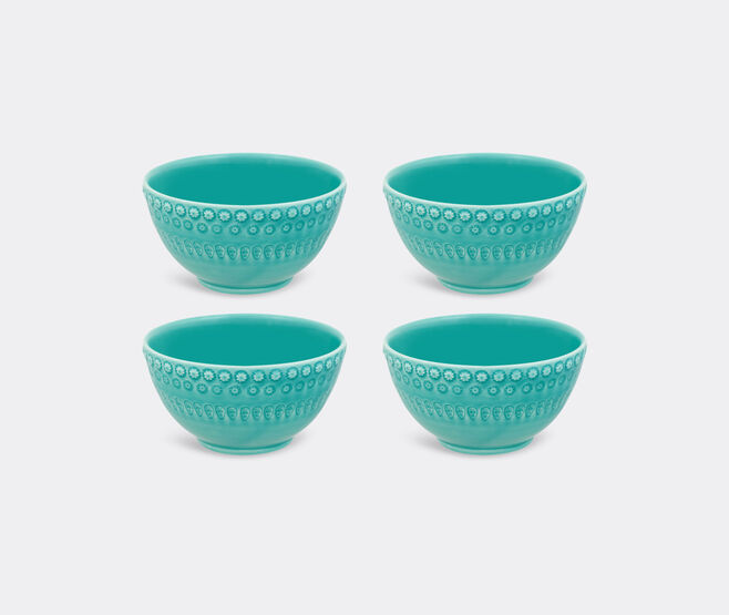 Bordallo Pinheiro &lsquo;Fantasia&rsquo; bowl, set of four, acqua green TURQUOISE BOPI23FAN659LGR
