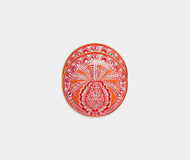 La DoubleJ 'Big Pineapple Arancio dessert plates, set of two ORANGE LADJ20DES226MUL