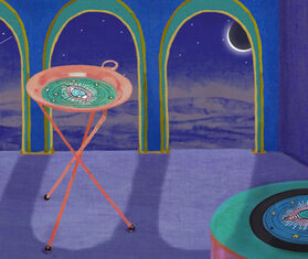 Gucci 'Star eye' folding table, small CORAL GUCC18STA971RED