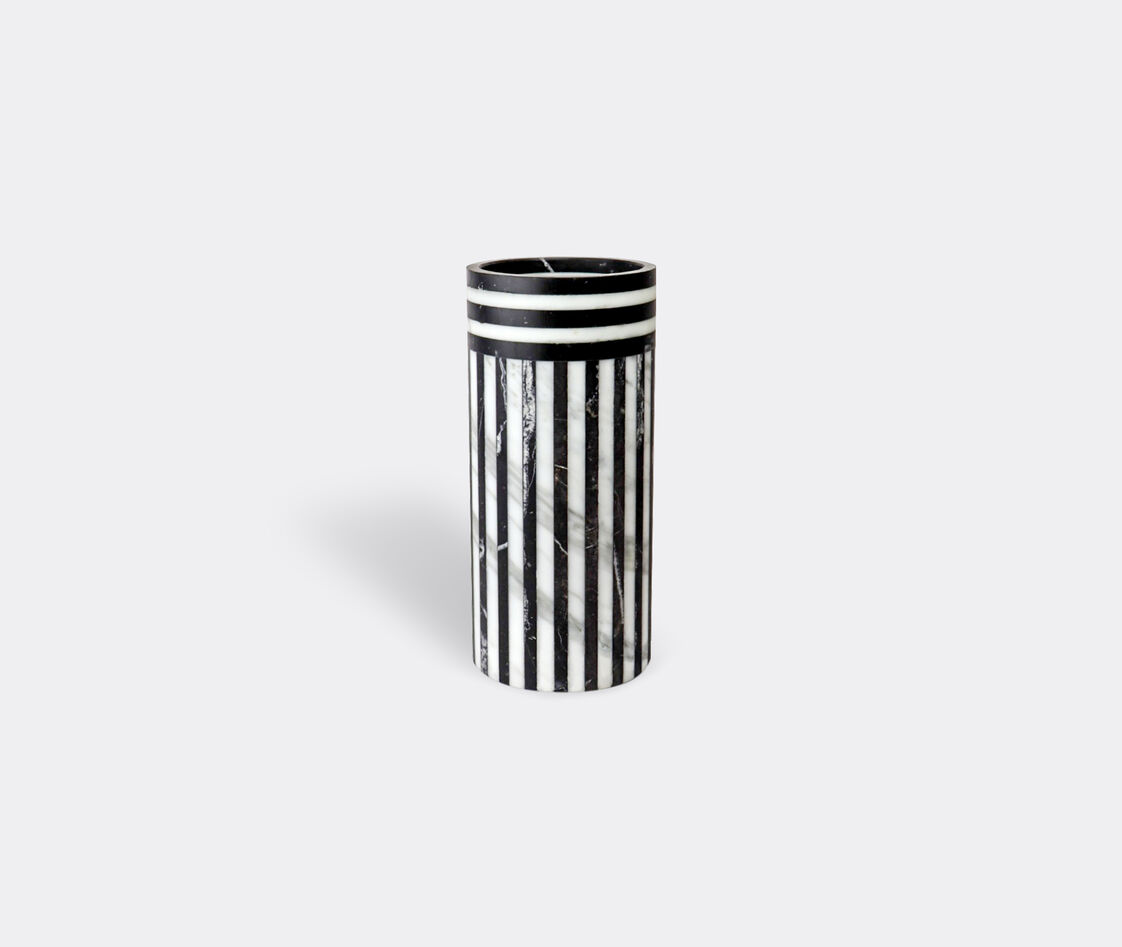 Editions Milano Bloom 1 Marble Vase In Black And White