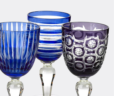 handblown wine glasses Whirling Aquamarine 6 Hand Blown Wine Glasses in Aqua and White from M